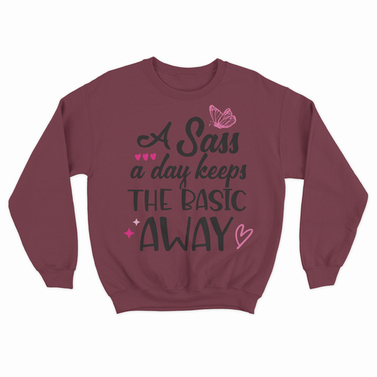 Sass A Day Adult Sweatshirt - Maroon