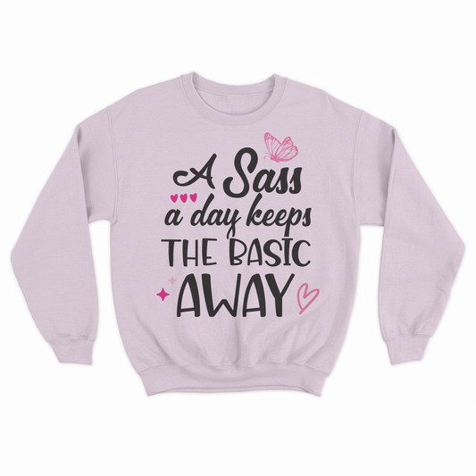 Sass A Day Adult Sweatshirt - Pale Pink