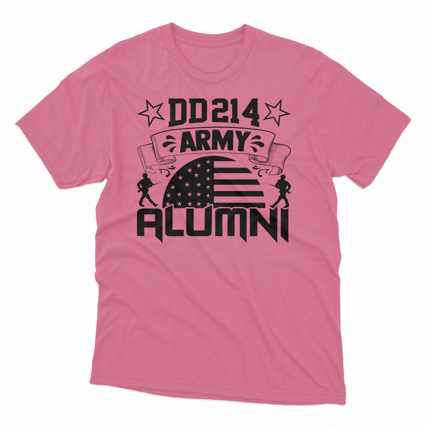 DD214 Army Alumni T-Shirt - Safety Pink