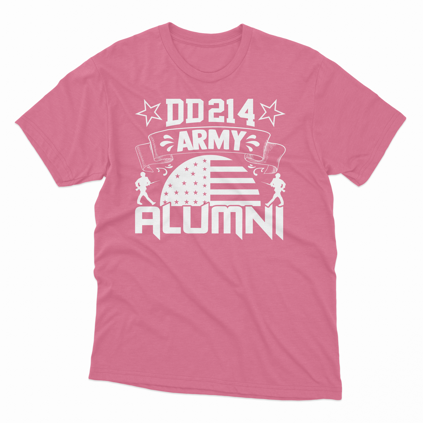 DD214 Army Alumni T-Shirt - Safety Pink