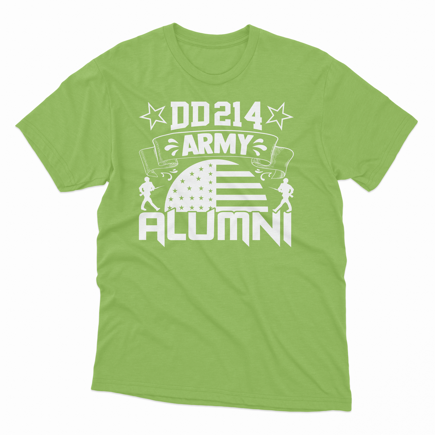 'DD214 Army Alumni' T-Shirt - Lime