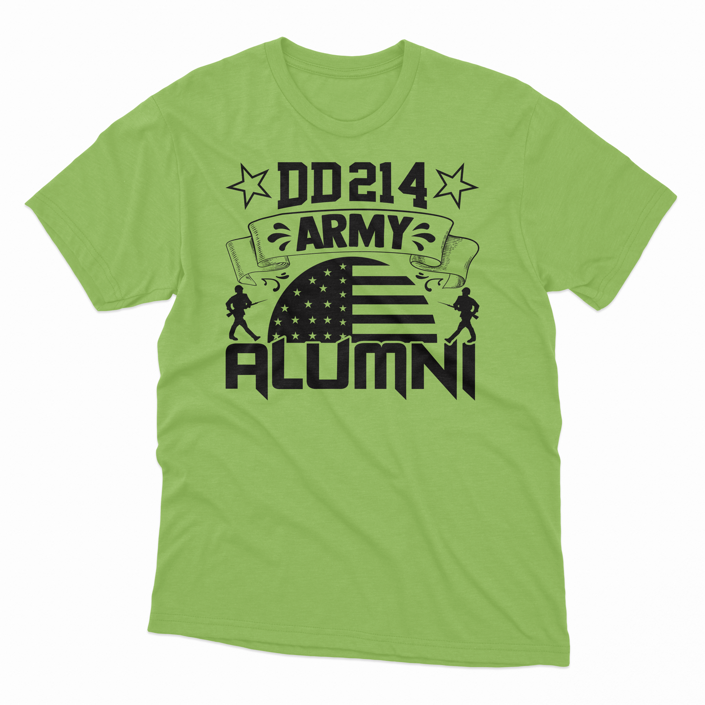 'DD214 Army Alumni' T-Shirt - Lime