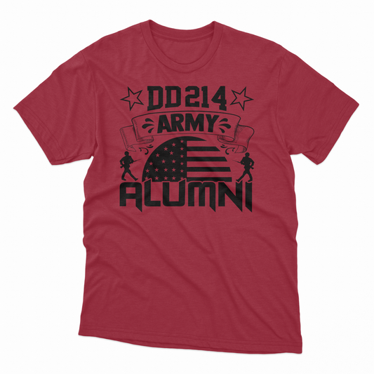 'DD214 Army Alumni' T-Shirt - Antique Cherry Red