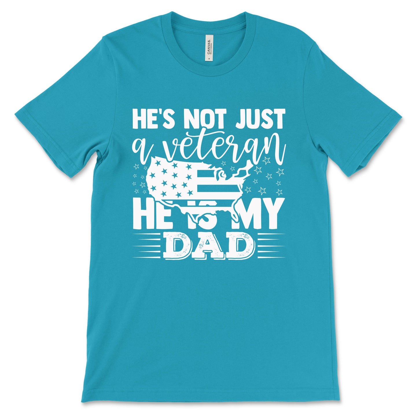 My Veteran Dad Adult T-Shirt - Aqua