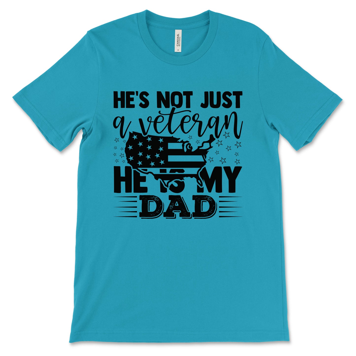 My Veteran Dad Adult T-Shirt - Aqua