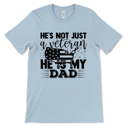 My Veteran Dad Adult T-Shirt - Baby Blue