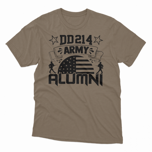 'DD214 Army Alumni' T-Shirt - Brown Savana