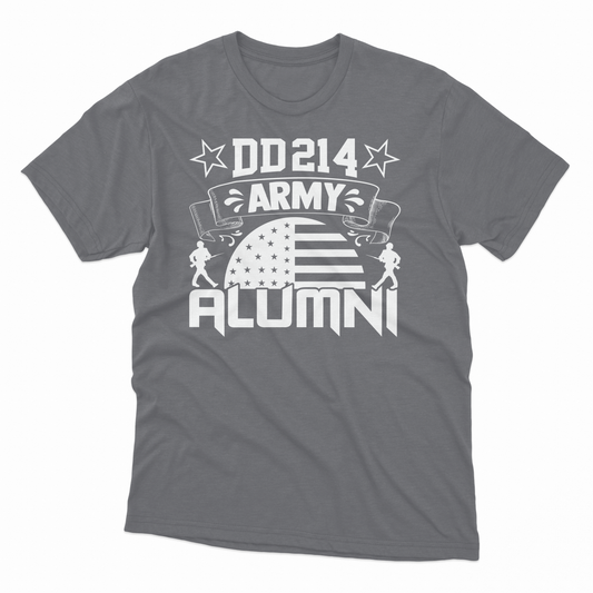 'DD214 Army Alumni' T-Shirt - Charcoal