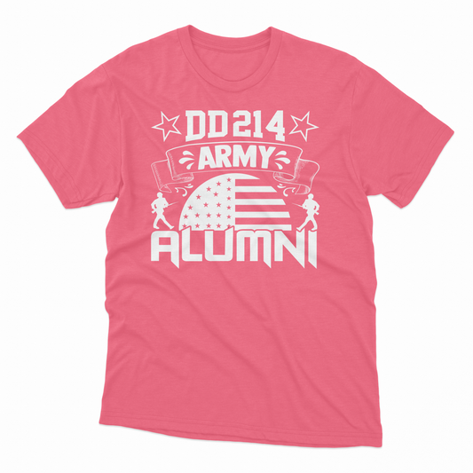 'DD214 Army Alumni' T-Shirt - Coral Silk