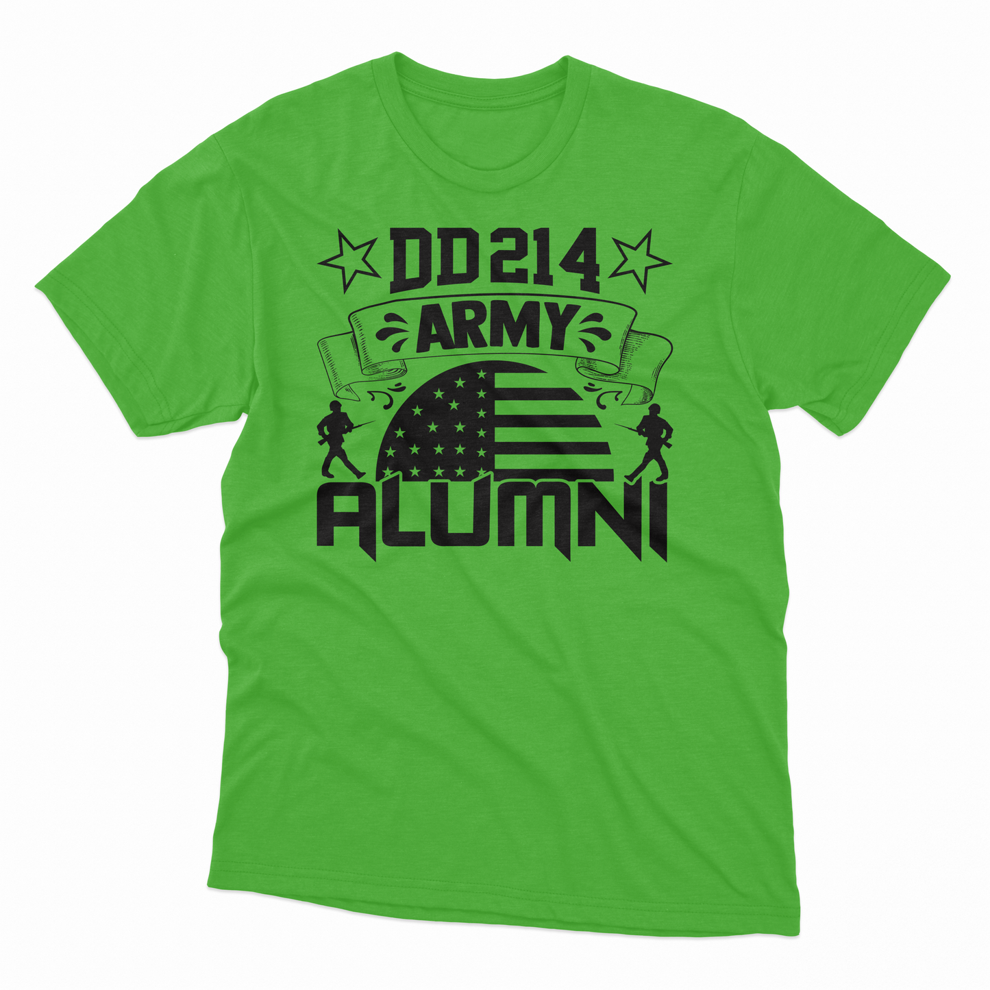 'DD214 Army Alumni' T-Shirt - Electric Green