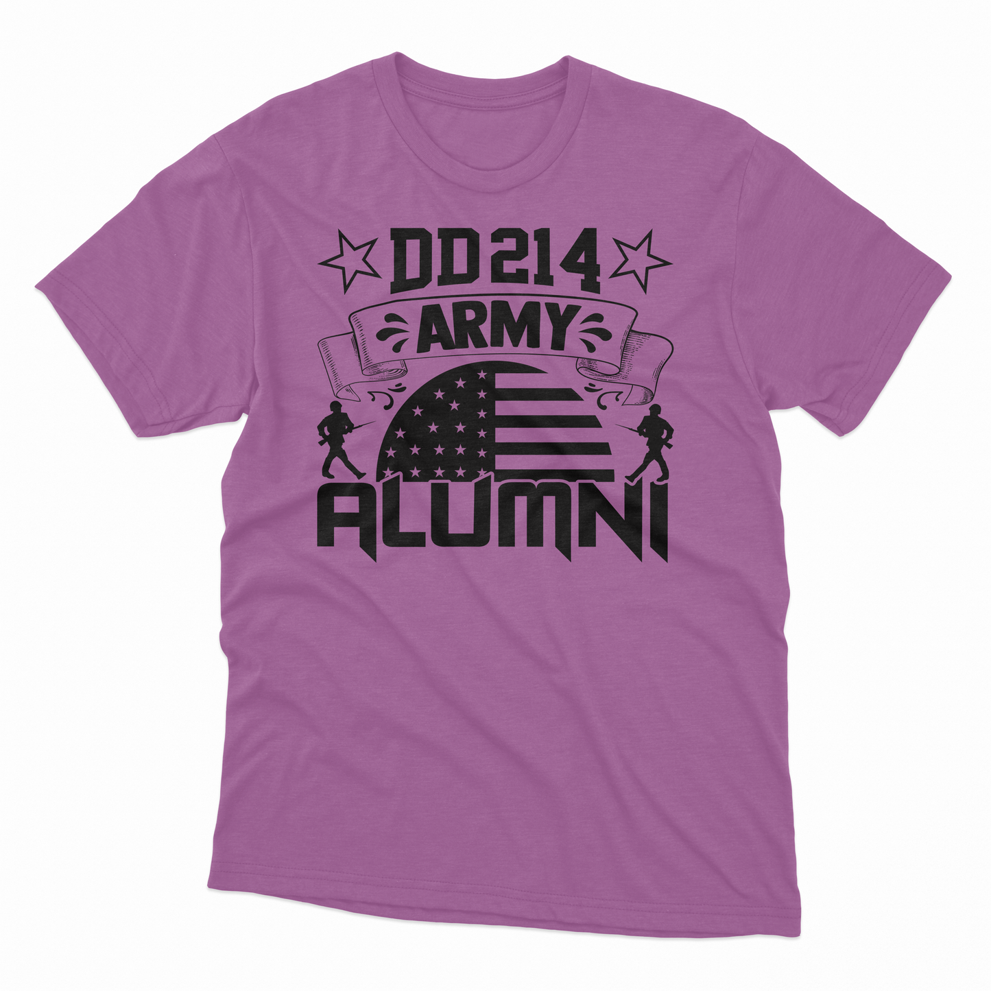 'DD214 Army Alumni' T-Shirt - Heather Radiant Orchid