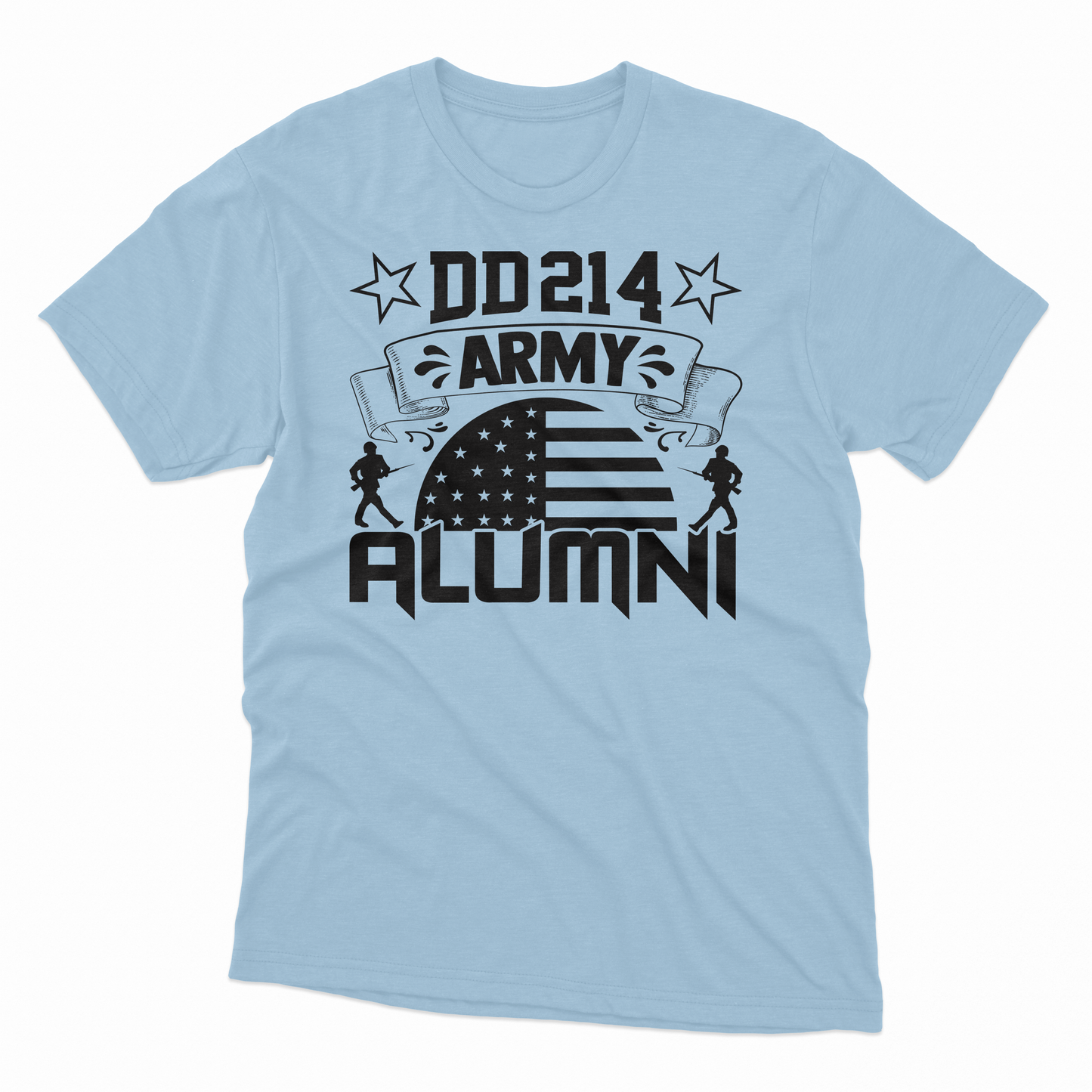 'DD214 Army Alumni' T-Shirt - Light Blue