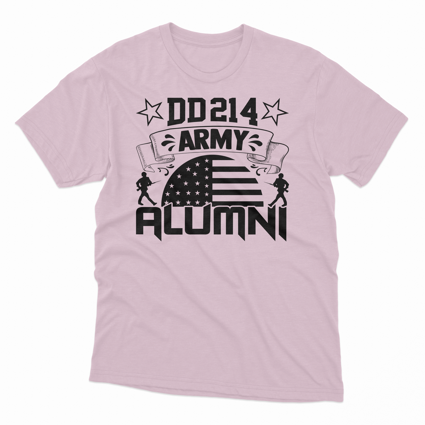 'DD214 Army Alumni' T-Shirt - Light Pink