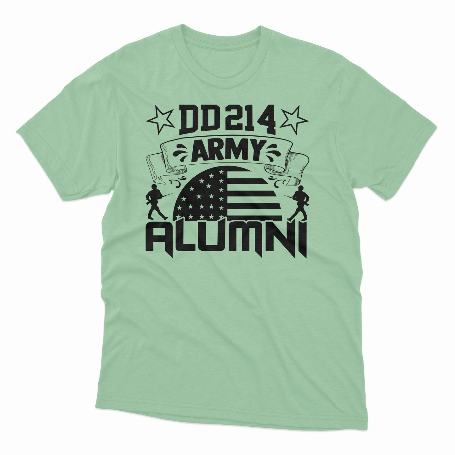 'DD214 Army Alumni' T-Shirt - Mint Green