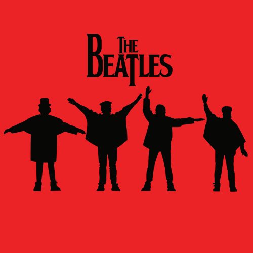 The Beatles Help! Silhouette Decal (9"x6")
