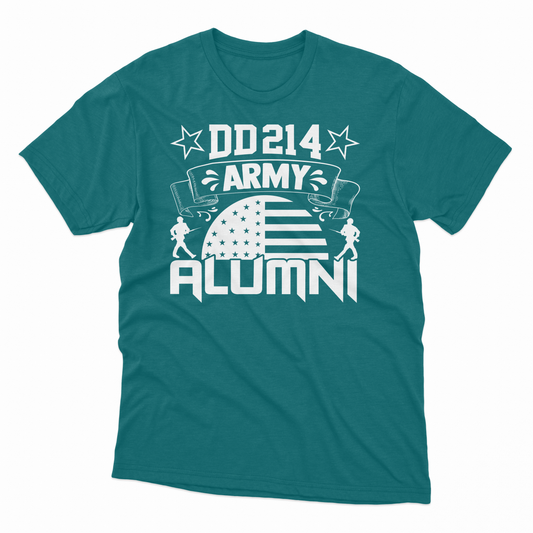 'DD214 Army Alumni' T-Shirt - Antique Jade Dome