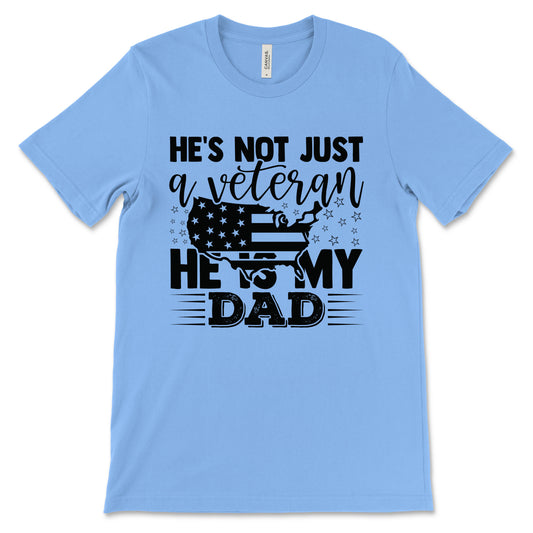 My Veteran Dad Adult T-Shirt - Carolina Blue