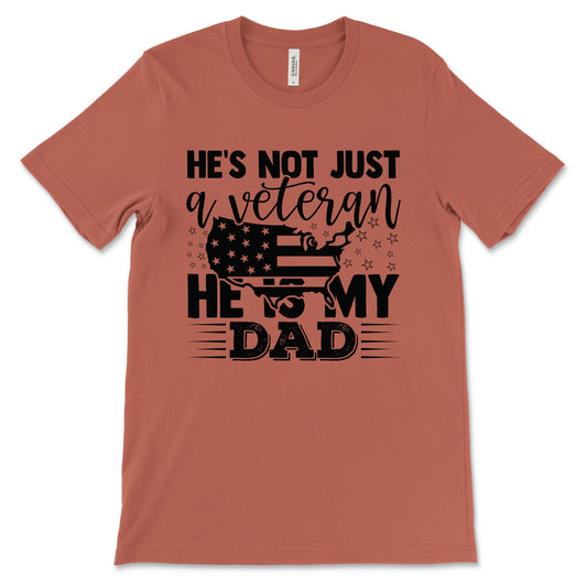 My Veteran Dad Adult T-Shirt - Clay