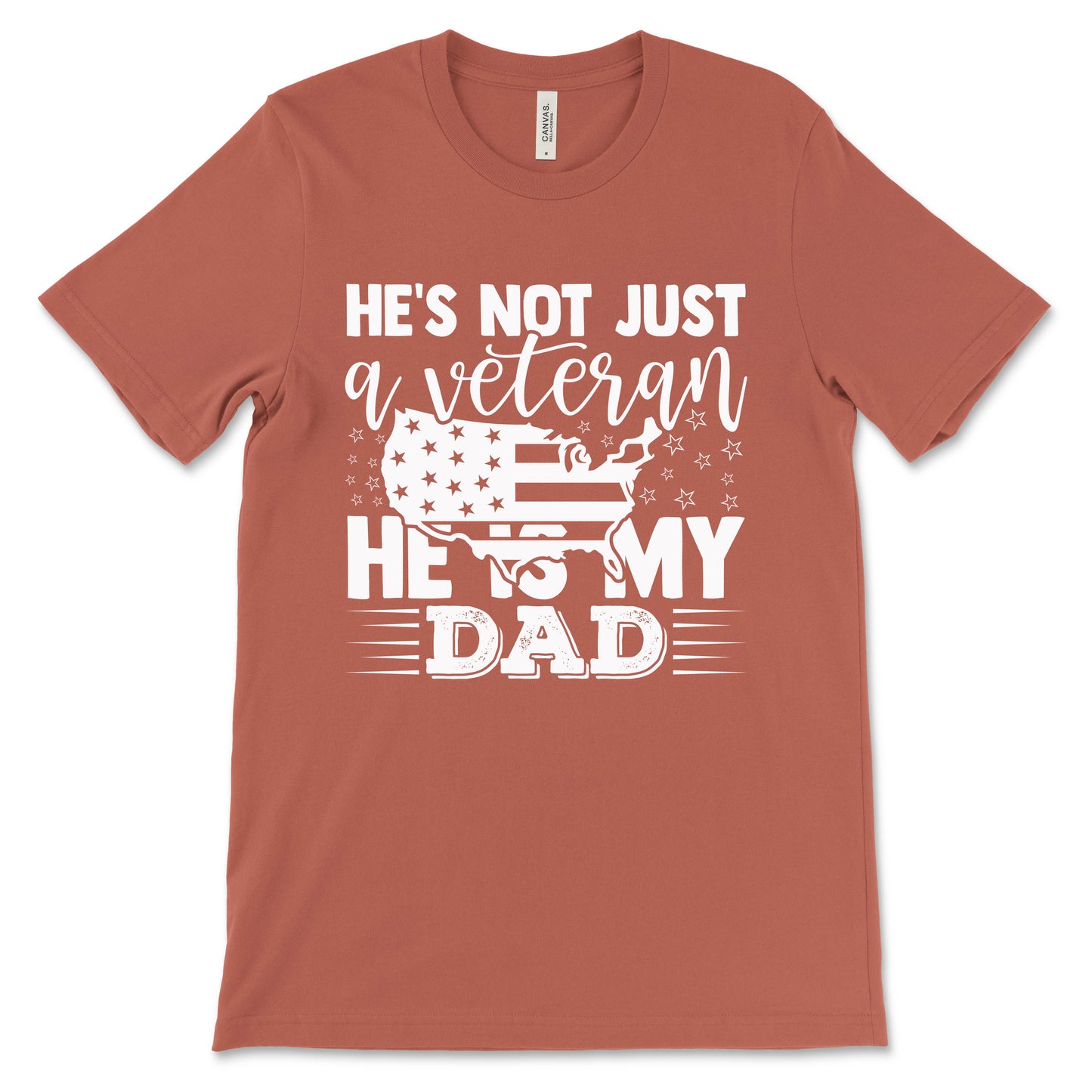 My Veteran Dad Adult T-Shirt - Clay