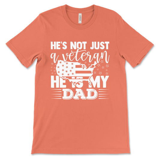 My Veteran Dad Adult T-Shirt - Coral