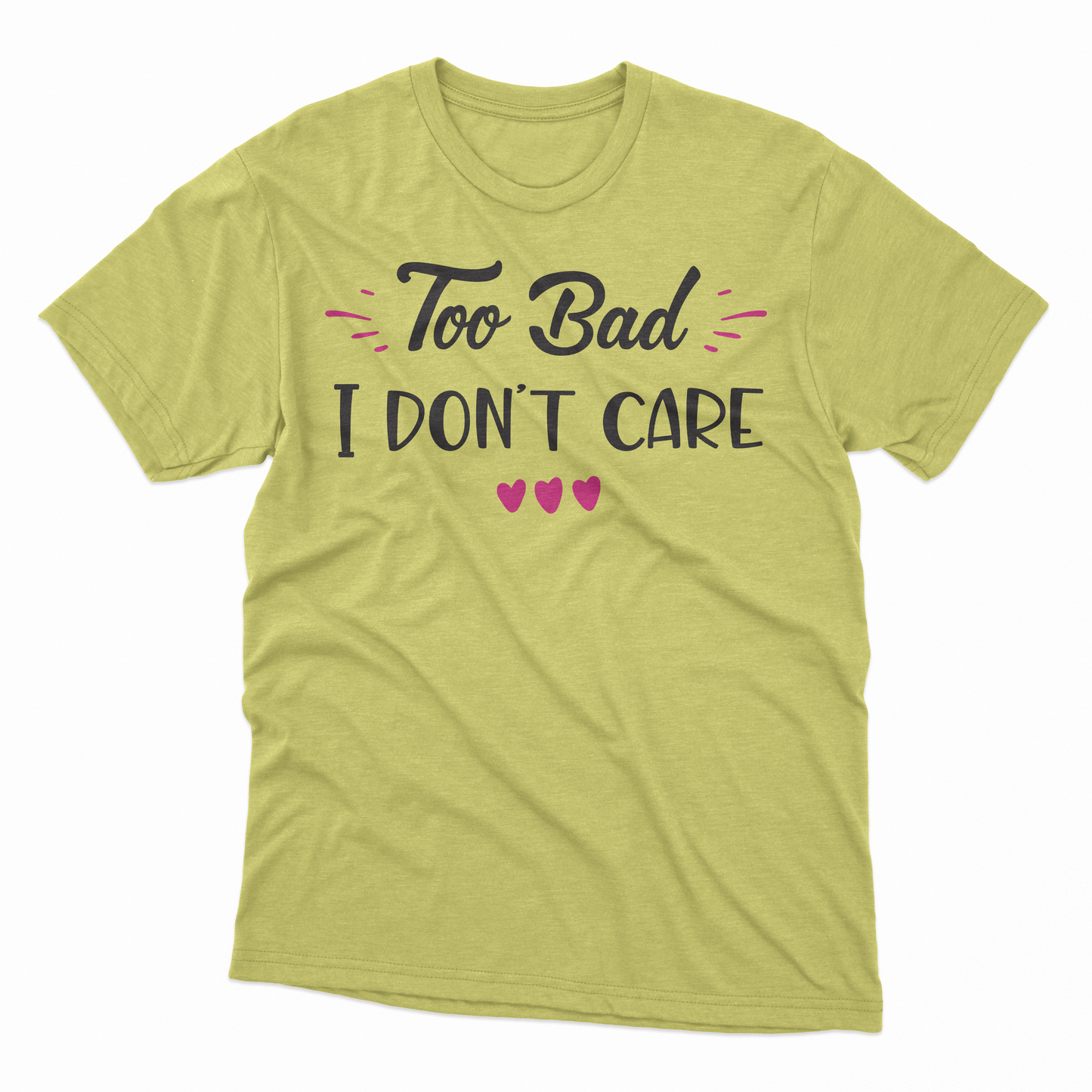 I Don't Care Adult T-Shirt - Cornsilk