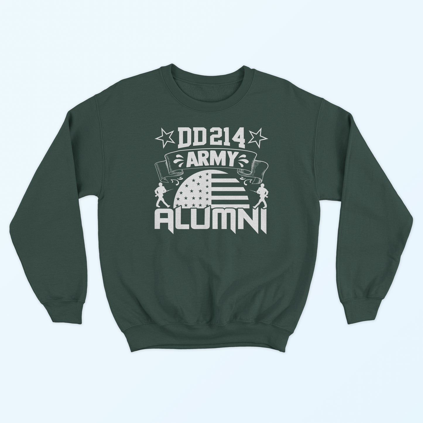 DD214 Army Alumni Sweatshirt - Deep Forest