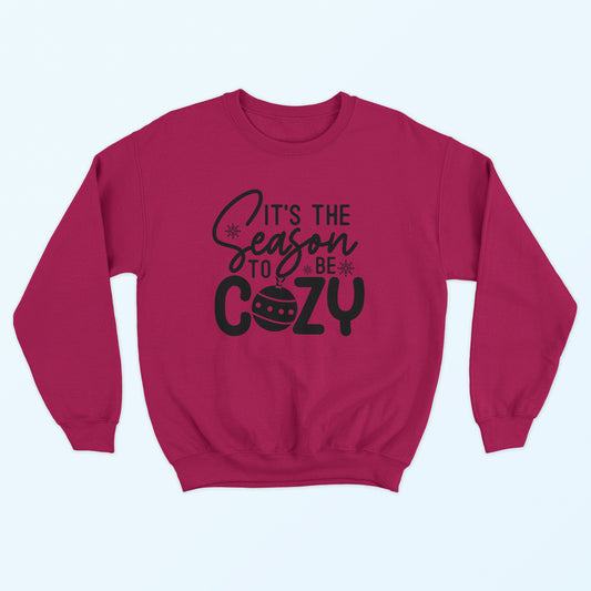 Cozy Season Christmas Sweatshirt - Deep Red