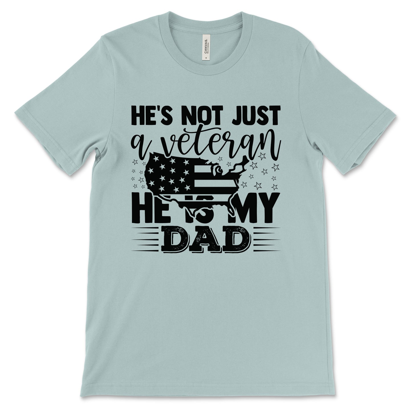 My Veteran Dad Adult T-Shirt - Dusty Blue