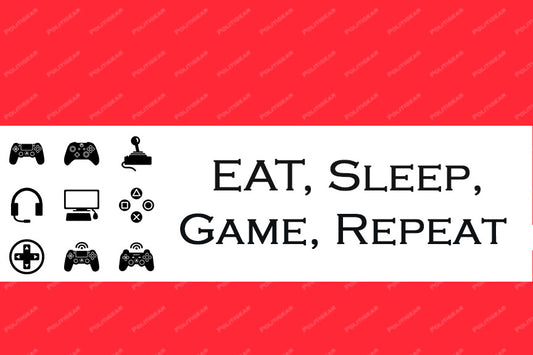 Eat, Sleep, Game, Repeat Vinyl Bumper Sticker