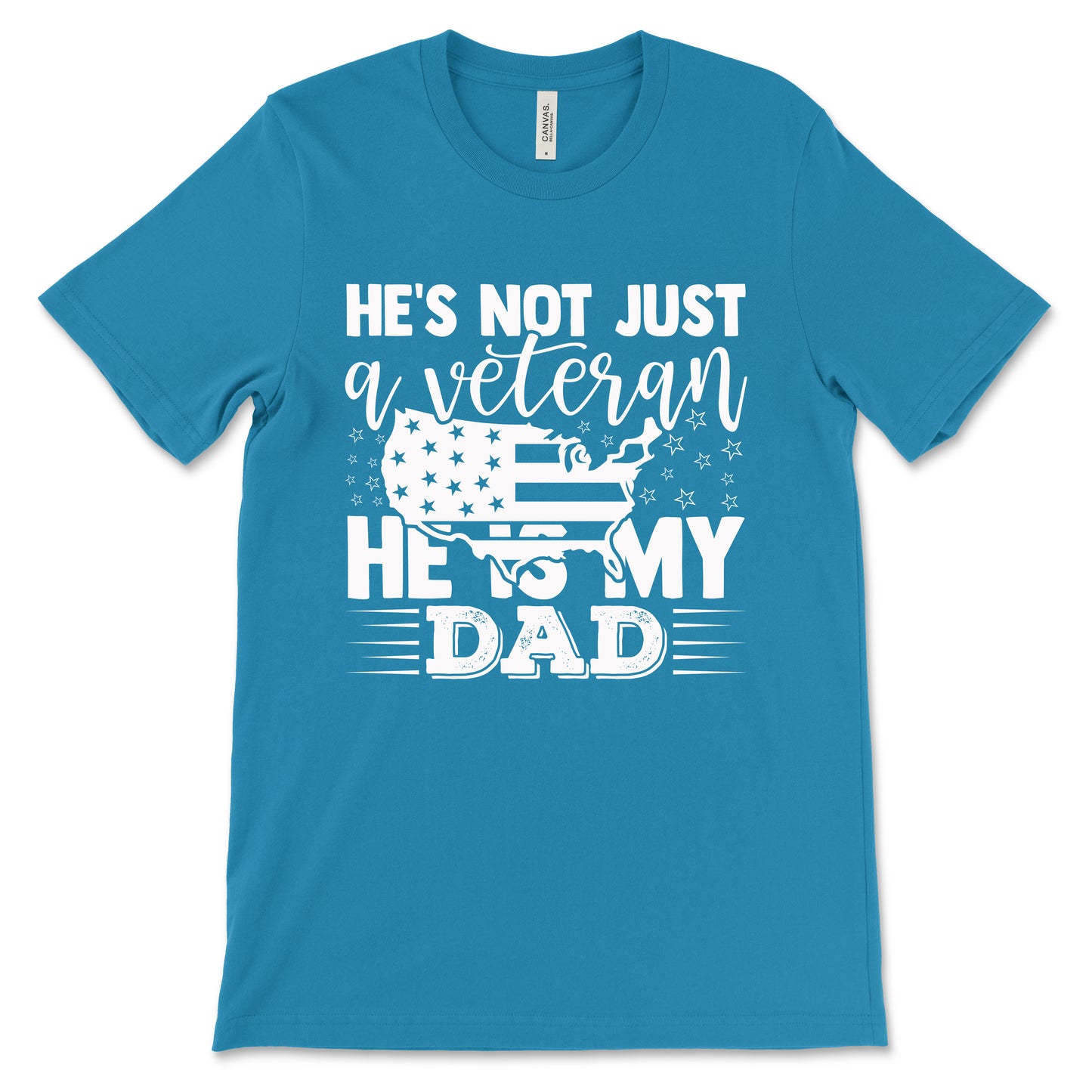 My Veteran Dad Adult T-Shirt - Electric Blue