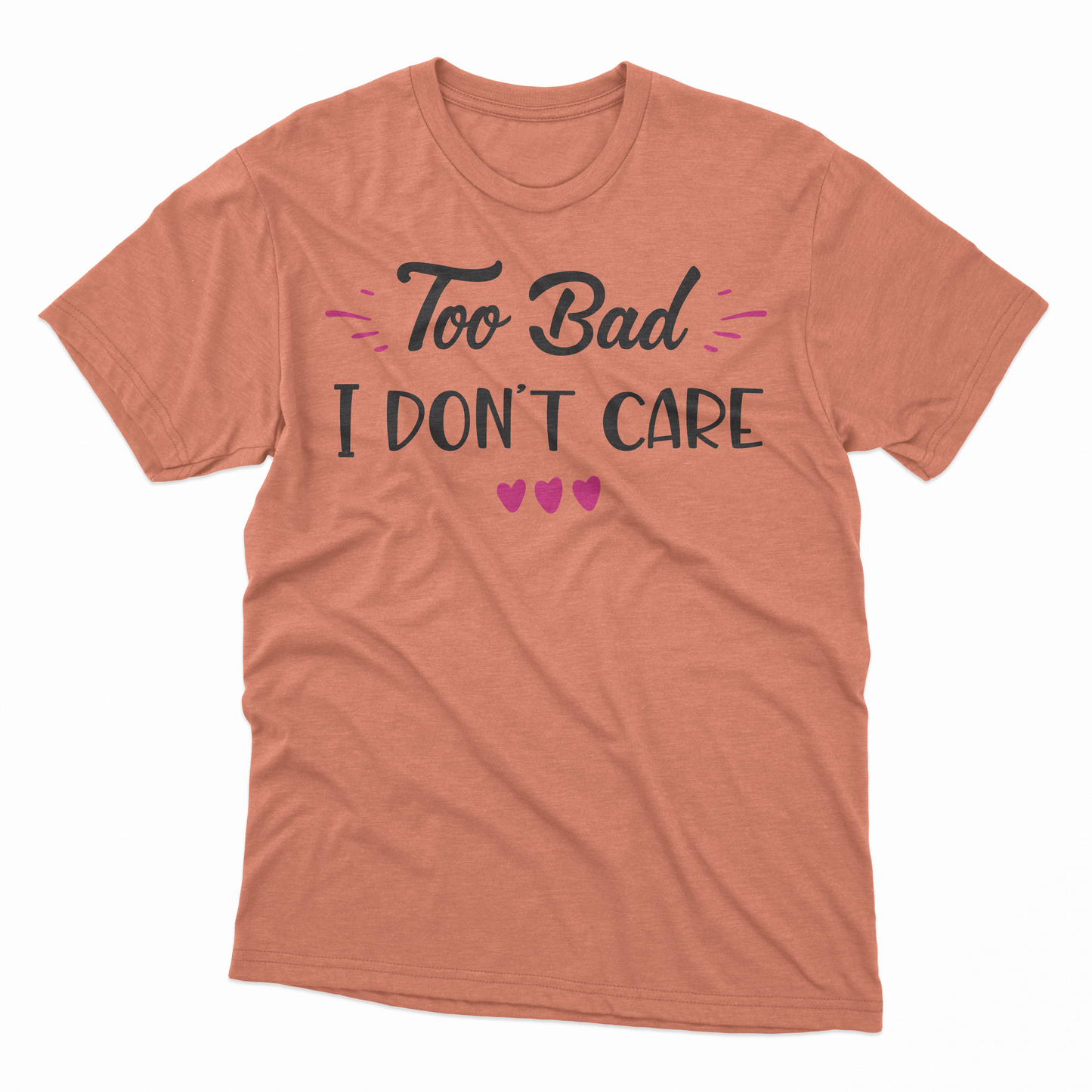 I Don't Care Adult T-Shirt - Heather Orange