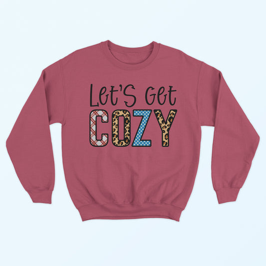 Let's Get Cozy Sweatshirt - Heather Red