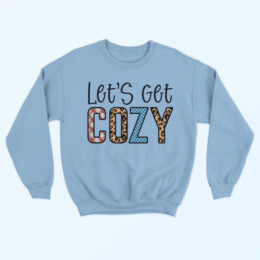 Let's Get Cozy Sweatshirt - Light Blue