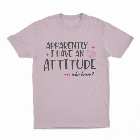 I Have An Attitude Youth T-Shirt - Light Pink