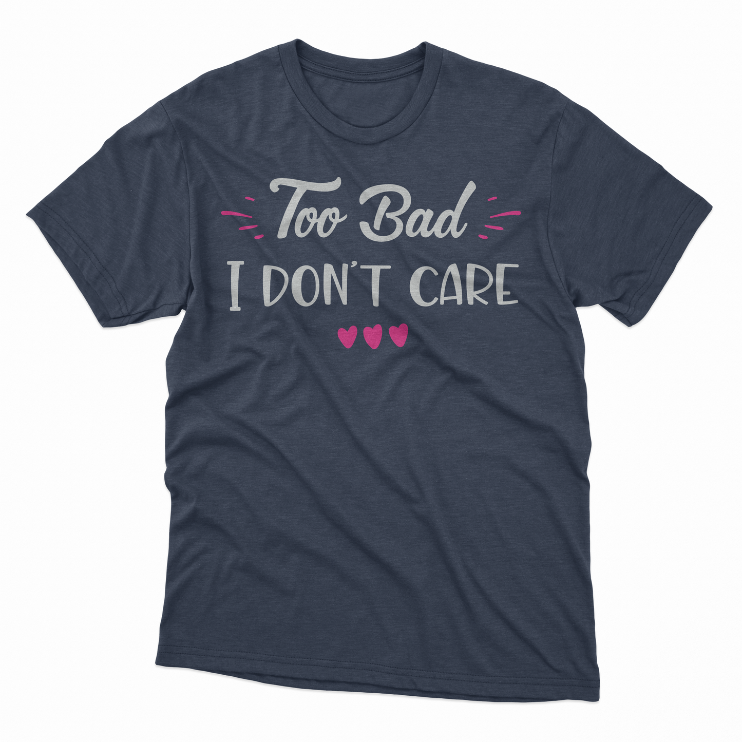 I Don't Care Adult T-Shirt - Navy