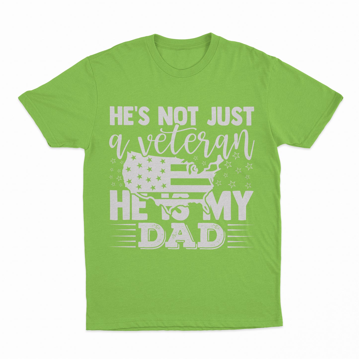 My Veteran Dad Youth T-Shirt - Neon Green