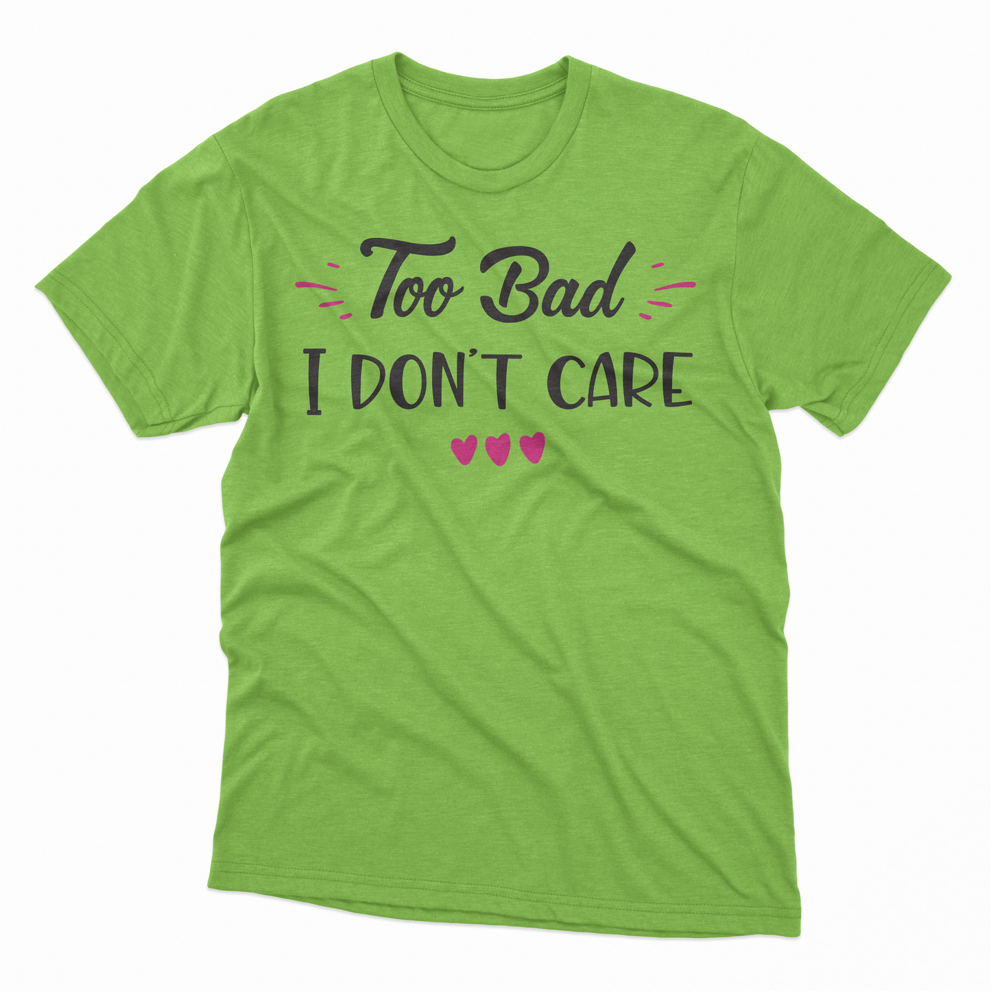 I Don't Care Adult T-Shirt - Neon Green