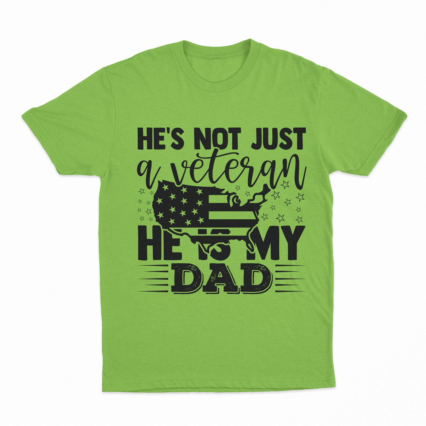 My Veteran Dad Youth T-Shirt - Neon Green