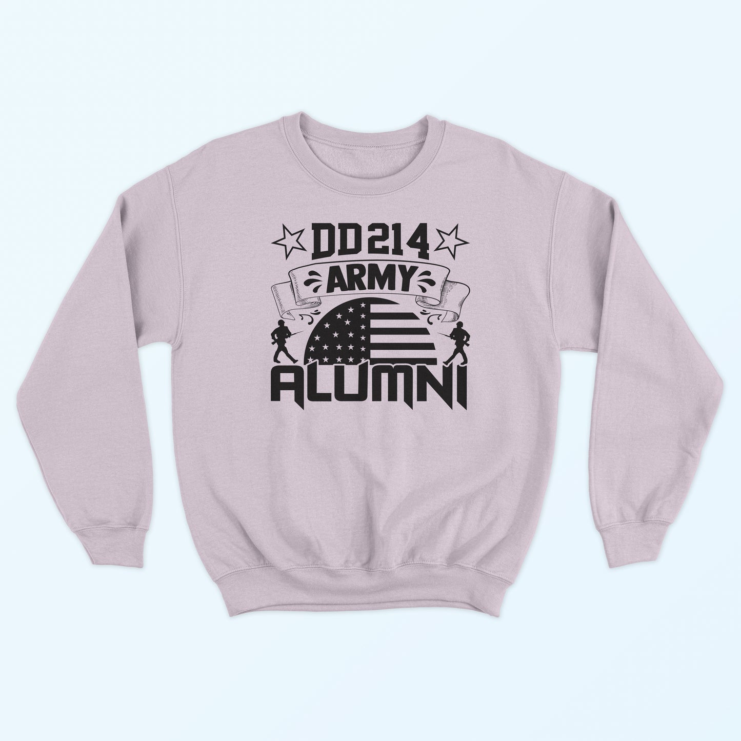 DD214 Army Alumni Sweatshirt - Pale Pink