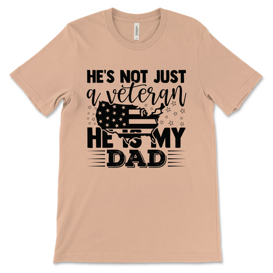 My Veteran Dad Adult T-Shirt - Peach