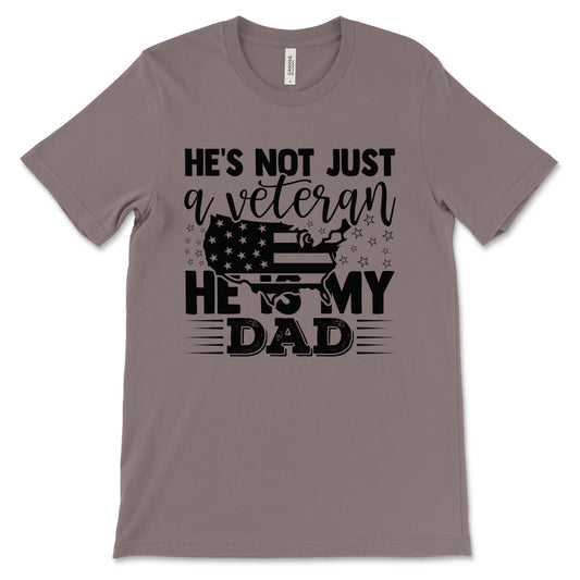 My Veteran Dad Adult T-Shirt - Pebble Brown