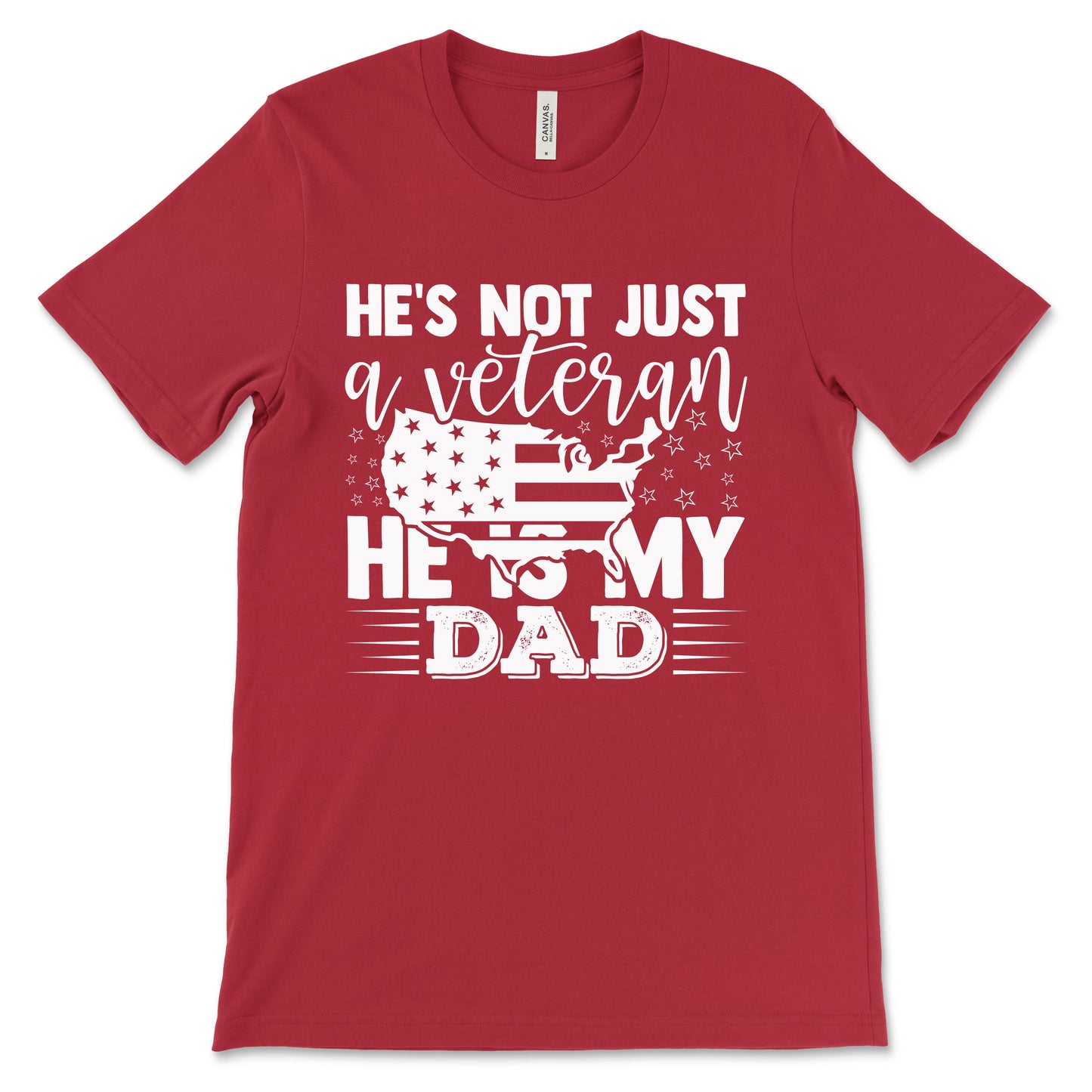 My Veteran Dad Adult T-Shirt - Canvas Red