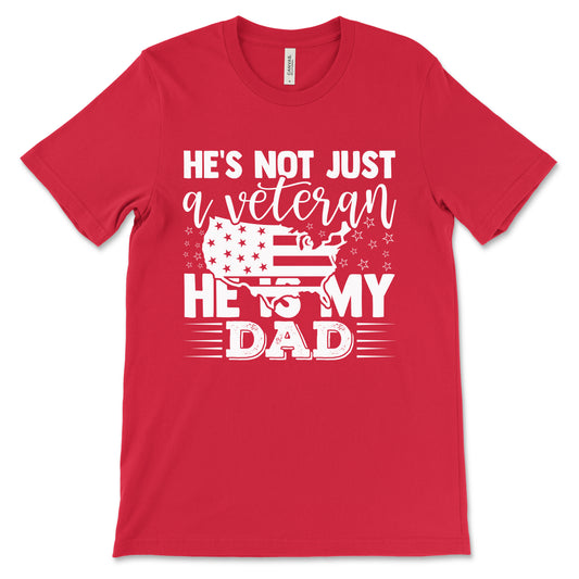 My Veteran Dad Adult T-Shirt - Red