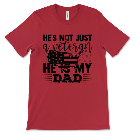 My Veteran Dad Adult T-Shirt - Canvas Red