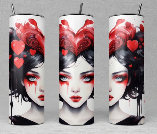 Goth Queen of Hearts 20oz Stainless Steel Tumbler