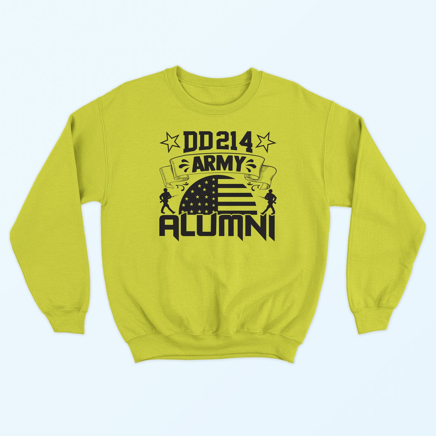 DD214 Army Alumni Sweatshirt - Safety Green