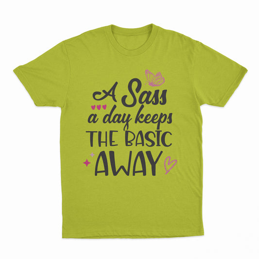 Sass A Day Adult T-Shirt - Safety Green