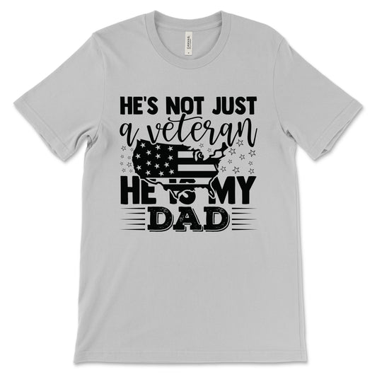 My Veteran Dad Adult T-Shirt - Solid Athletic Grey