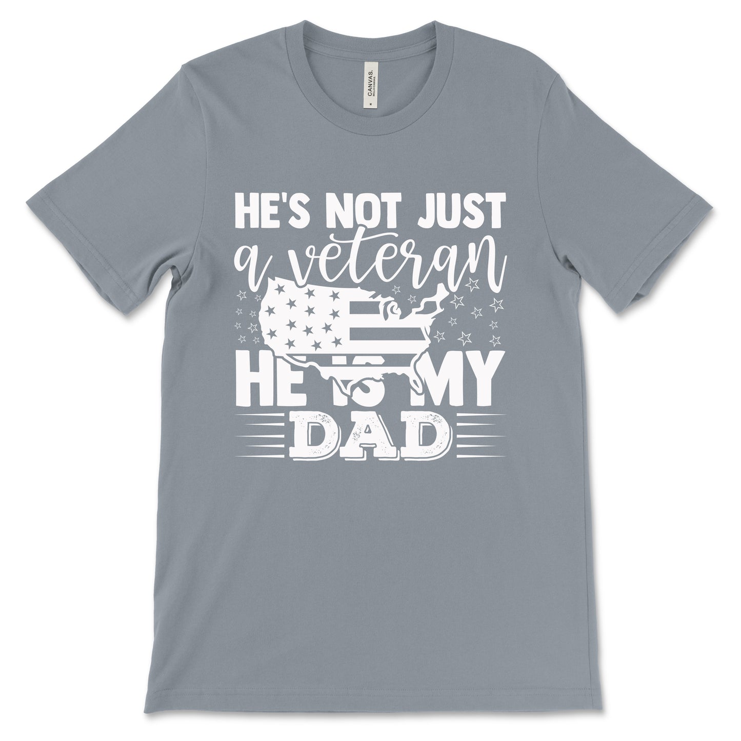 My Veteran Dad Adult T-Shirt - Steel Blue