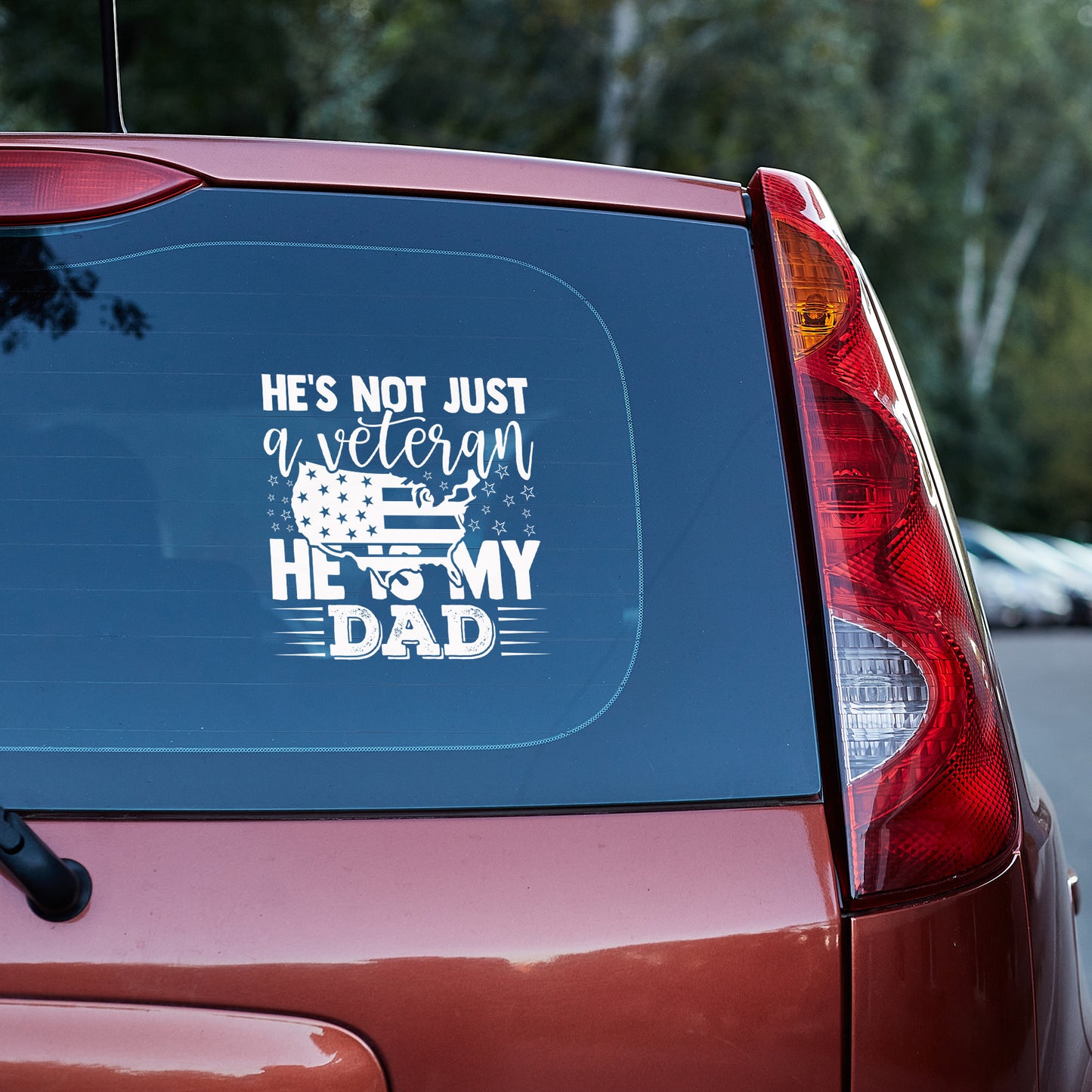 My Veteran Dad Automobile Car Vinyl Decal White/Black, 6 or 9" versions